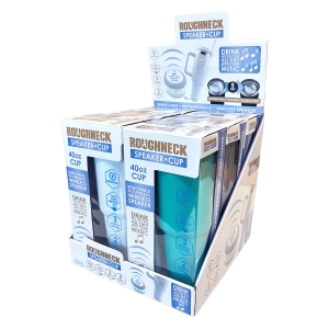 40 oz Insulated Stainless-Steel Cup with Rechargeable Speaker - 6 Pieces Per Retail Ready Display 25148