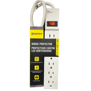 6-Outlet Surge Protector - 3ft Cord