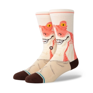 Adult Crew Socks - Jar Jar Crew - Vintage White