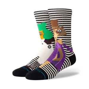 Adult Crew Socks - Oompa Loompa - Black / White