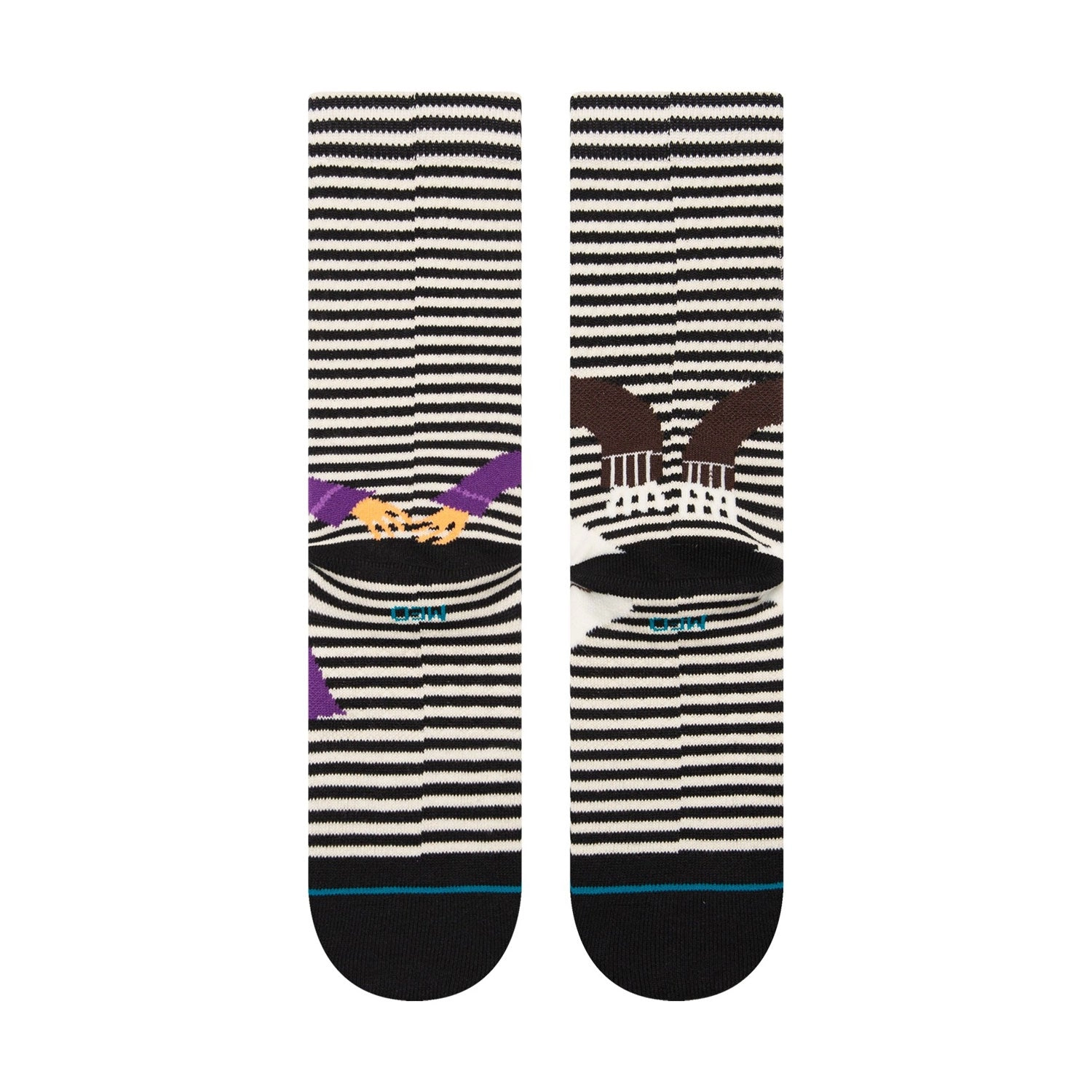 Adult Crew Socks - Oompa Loompa - Black / White