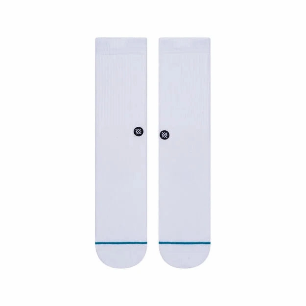Adult Crew Socks - Icon - White / Black Logo