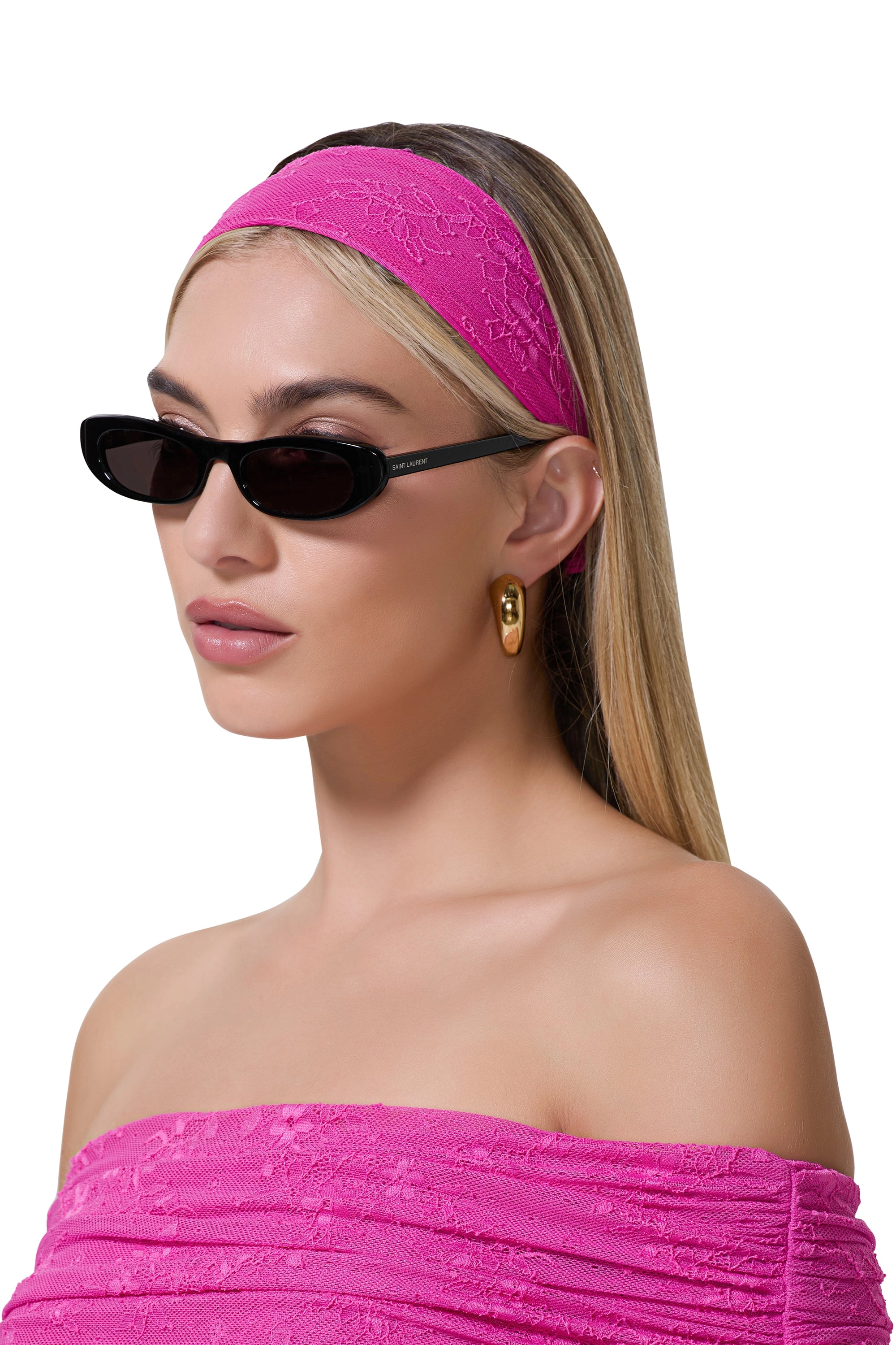 AFRM Lace Headband - Cosmo Pink