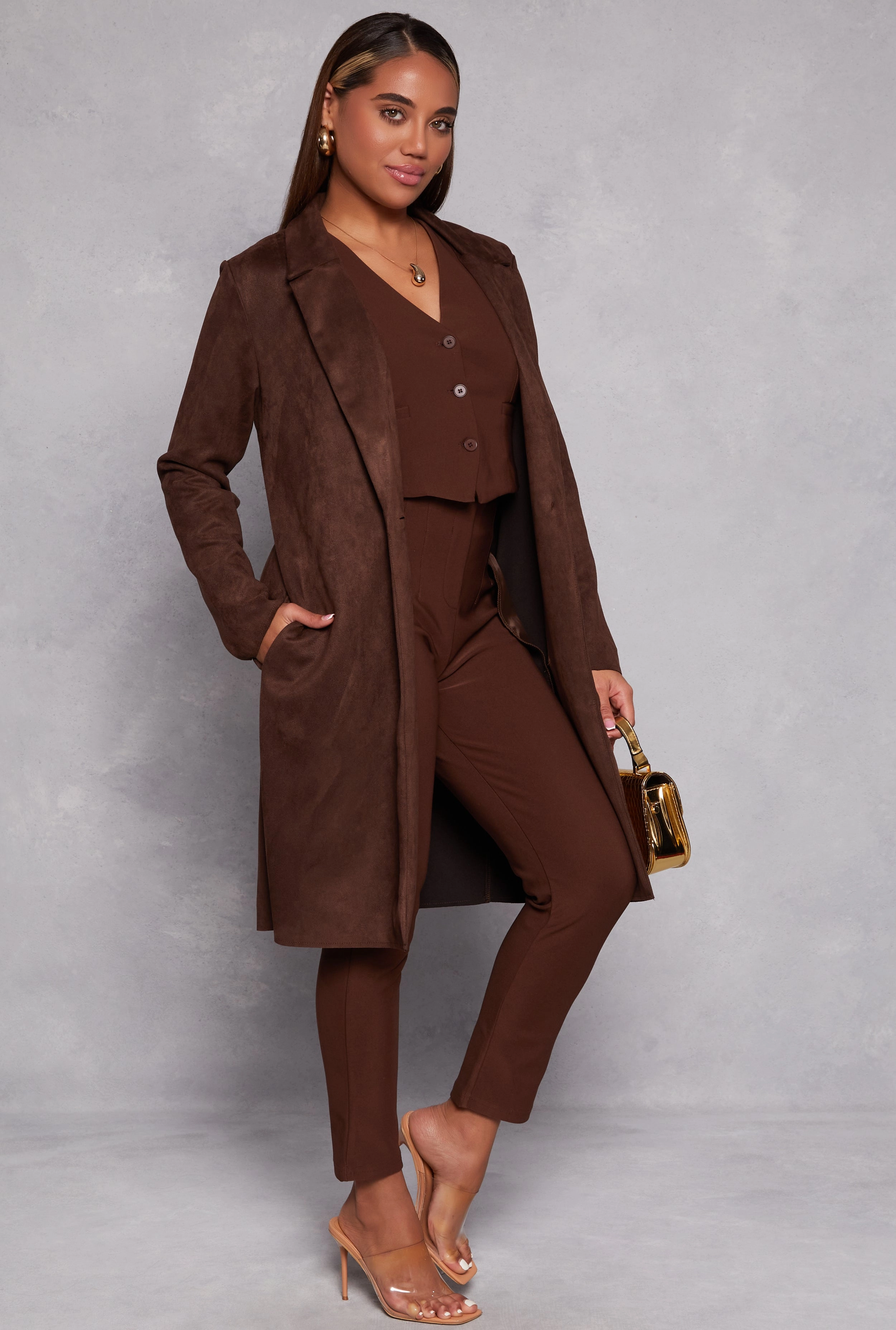 Ambiance Faux Suede Coat