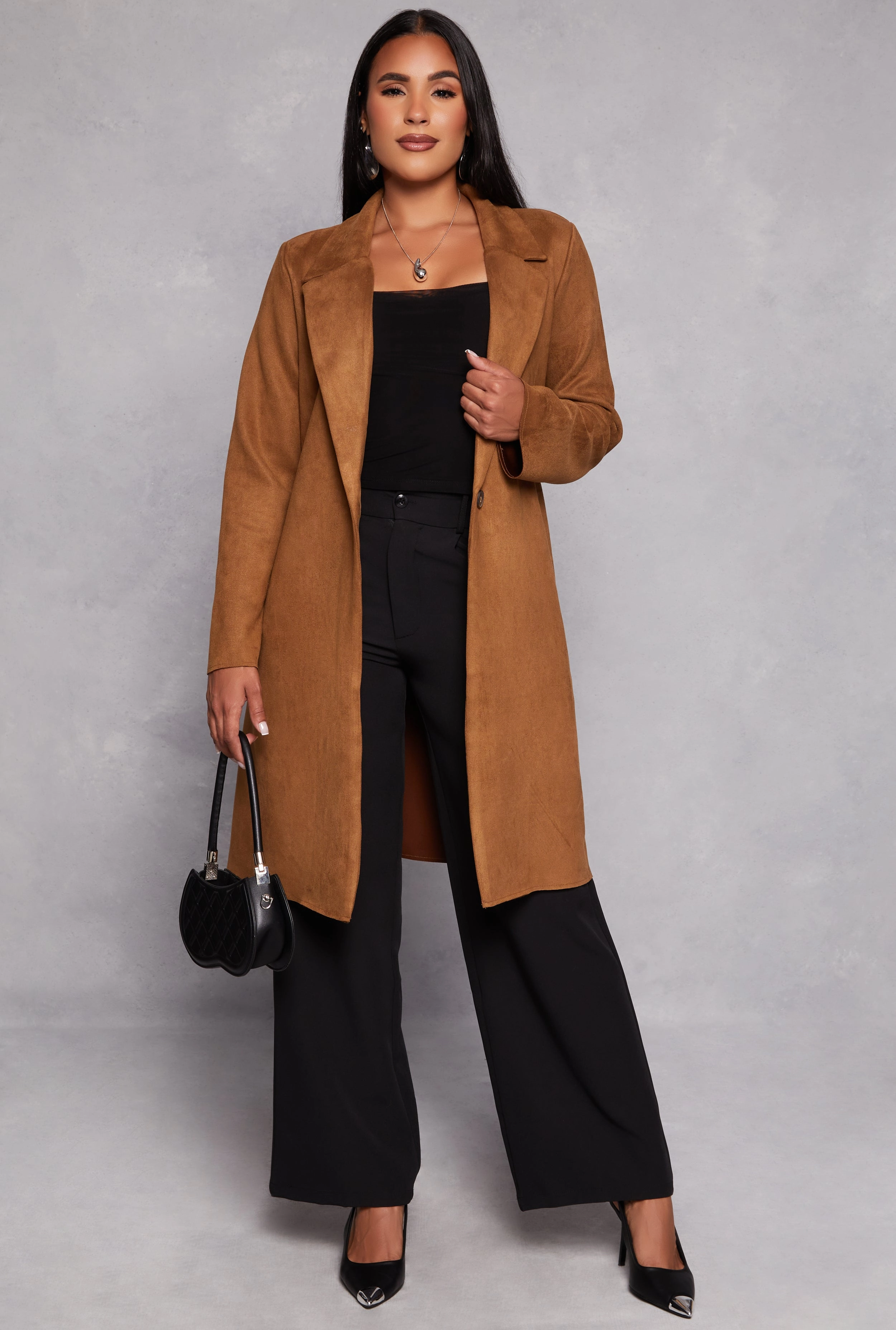 Ambiance Faux Suede Coat