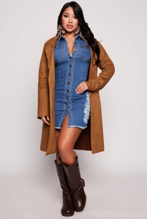 Ambiance Faux Suede Coat