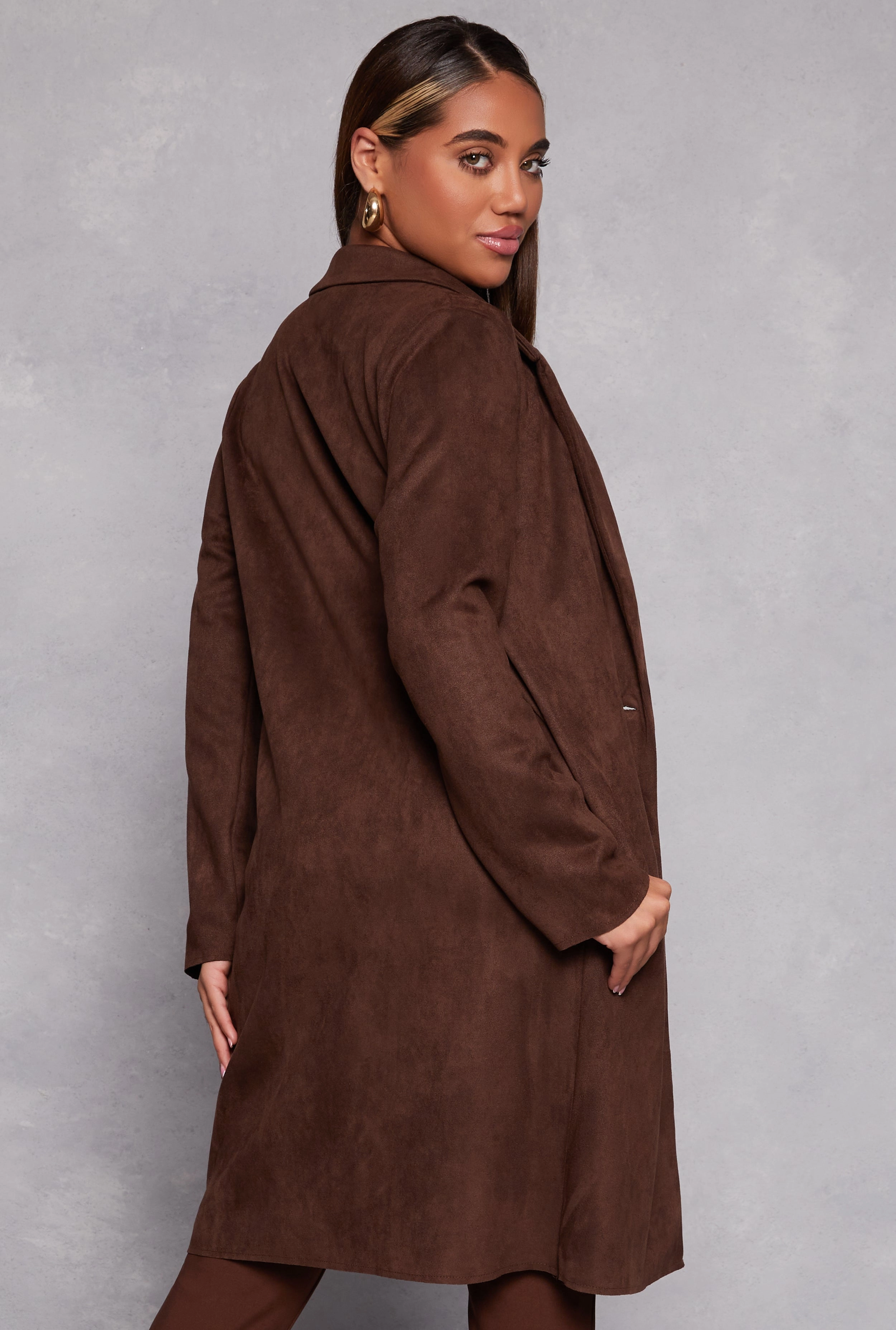 Ambiance Faux Suede Coat