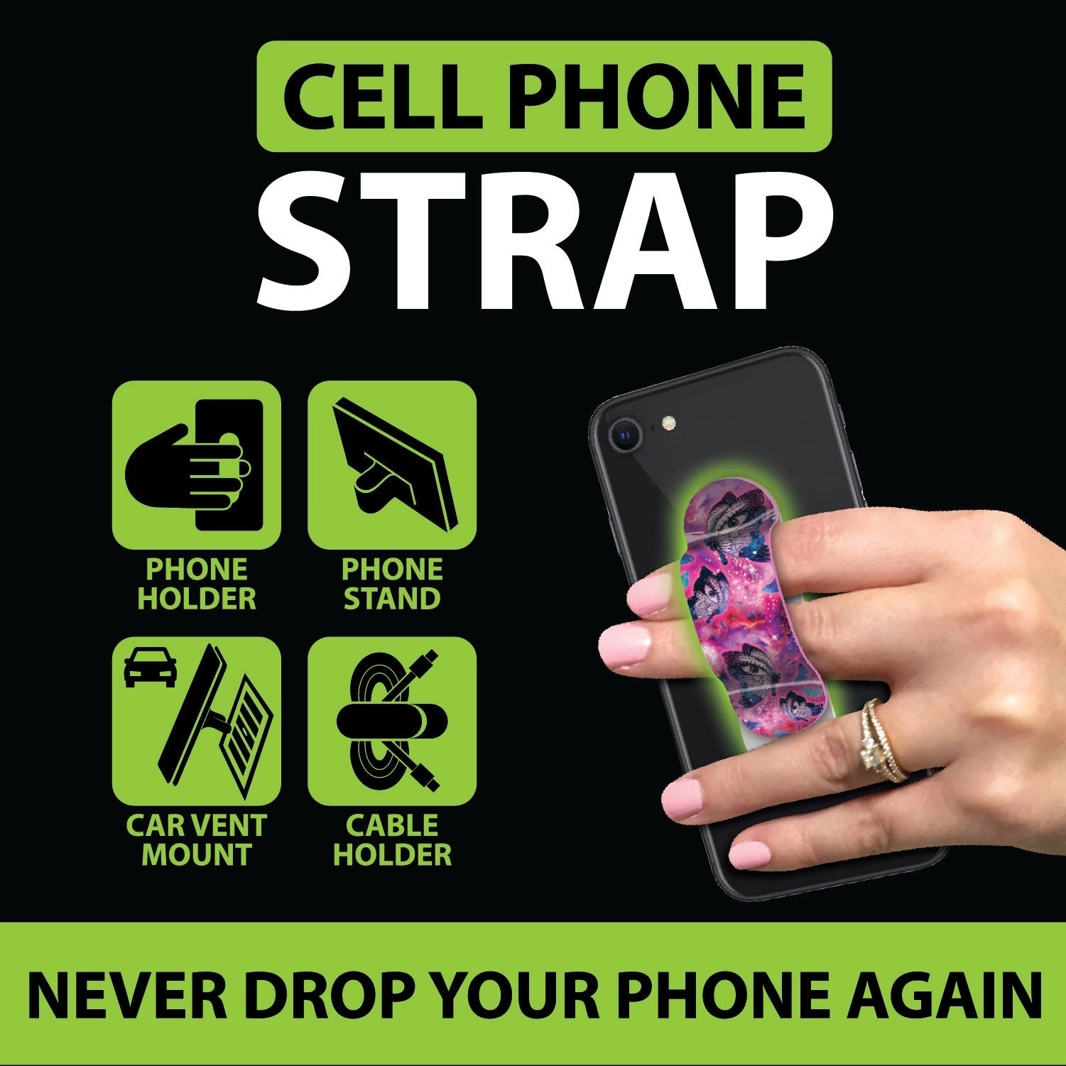 Cell Phone Strap Attachment - 12 Pieces Per Retail Ready Display 23115