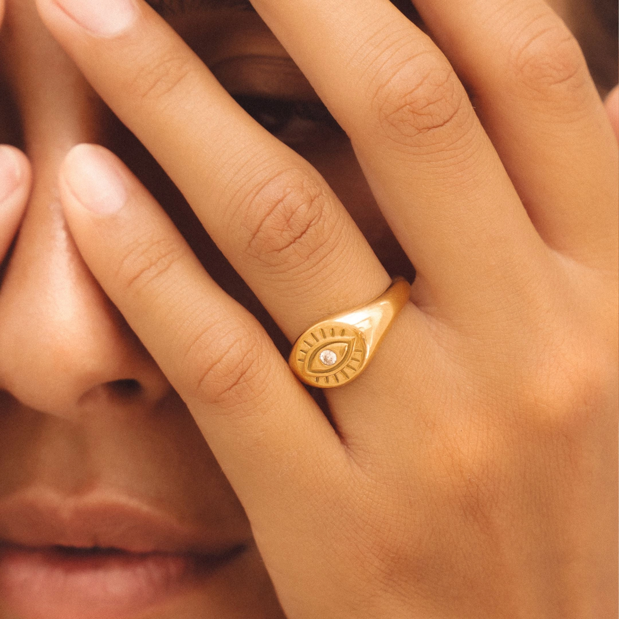 Evil Eye Signet Ring