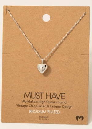 Gold / Silver Dipped Bubble Heart Pendant Necklace