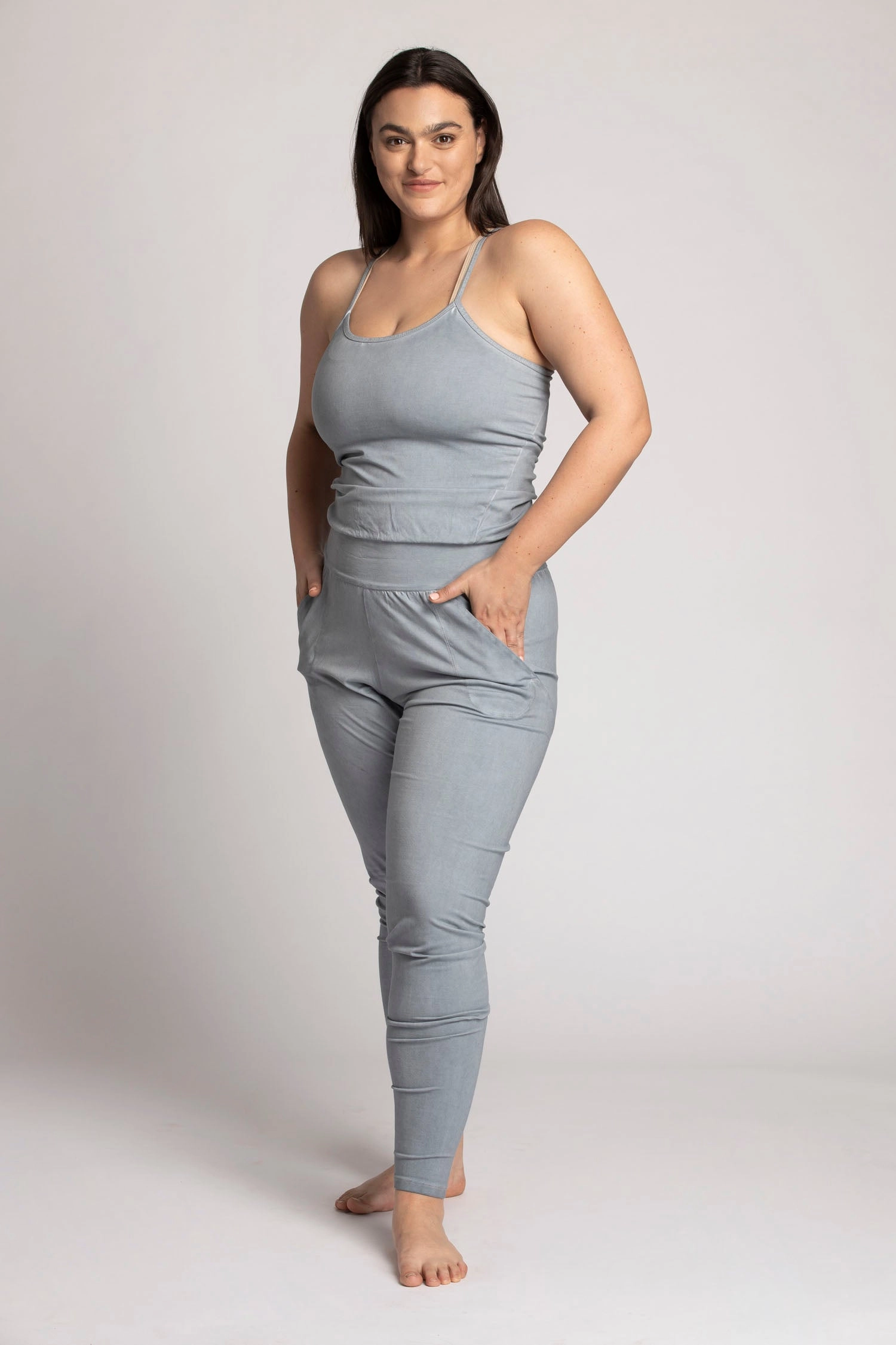 I'mPerfect Stonewash Long Jumpsuit 50%off