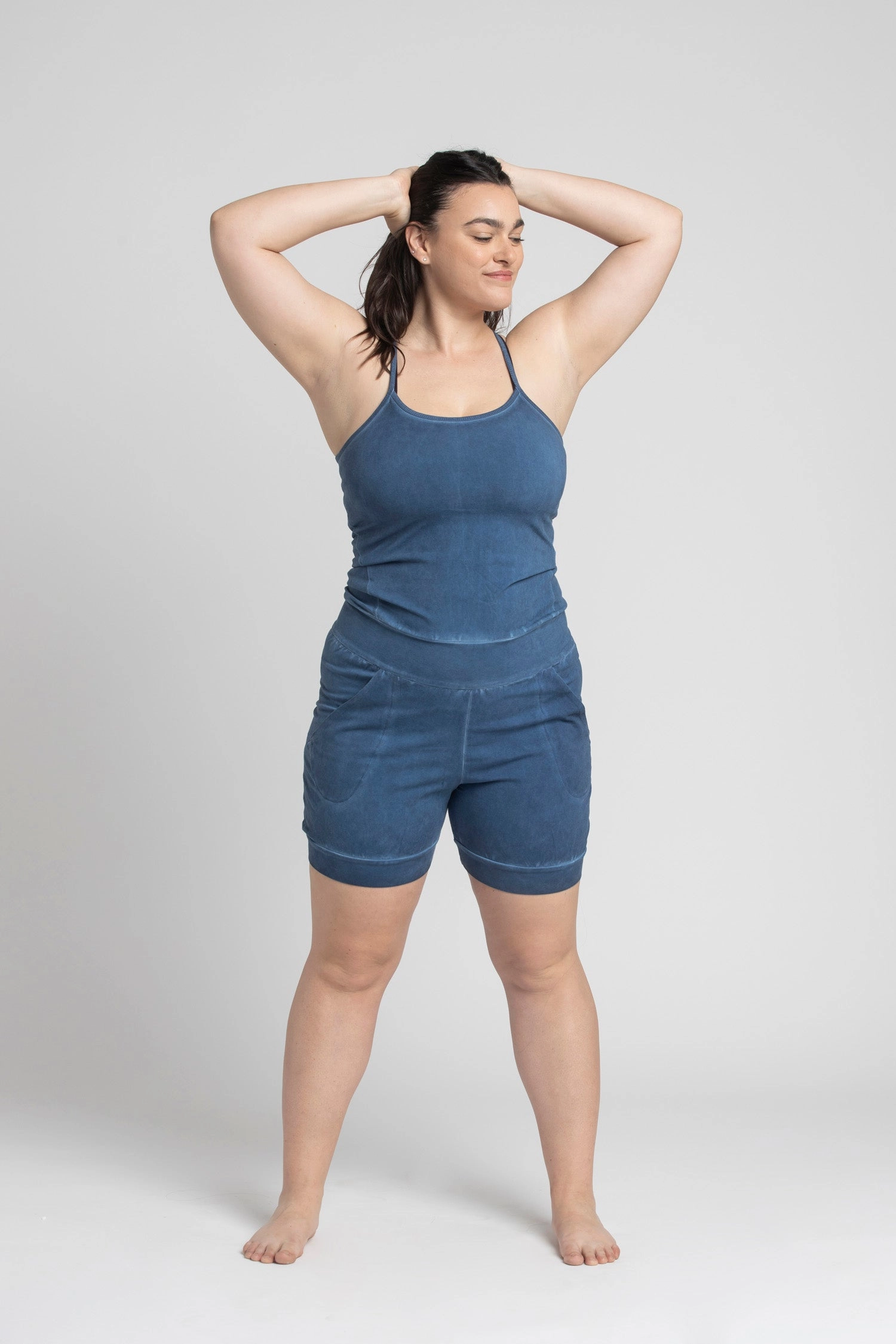 I'mPerfect Stonewash Short Yoga Jumpsuit 35%off