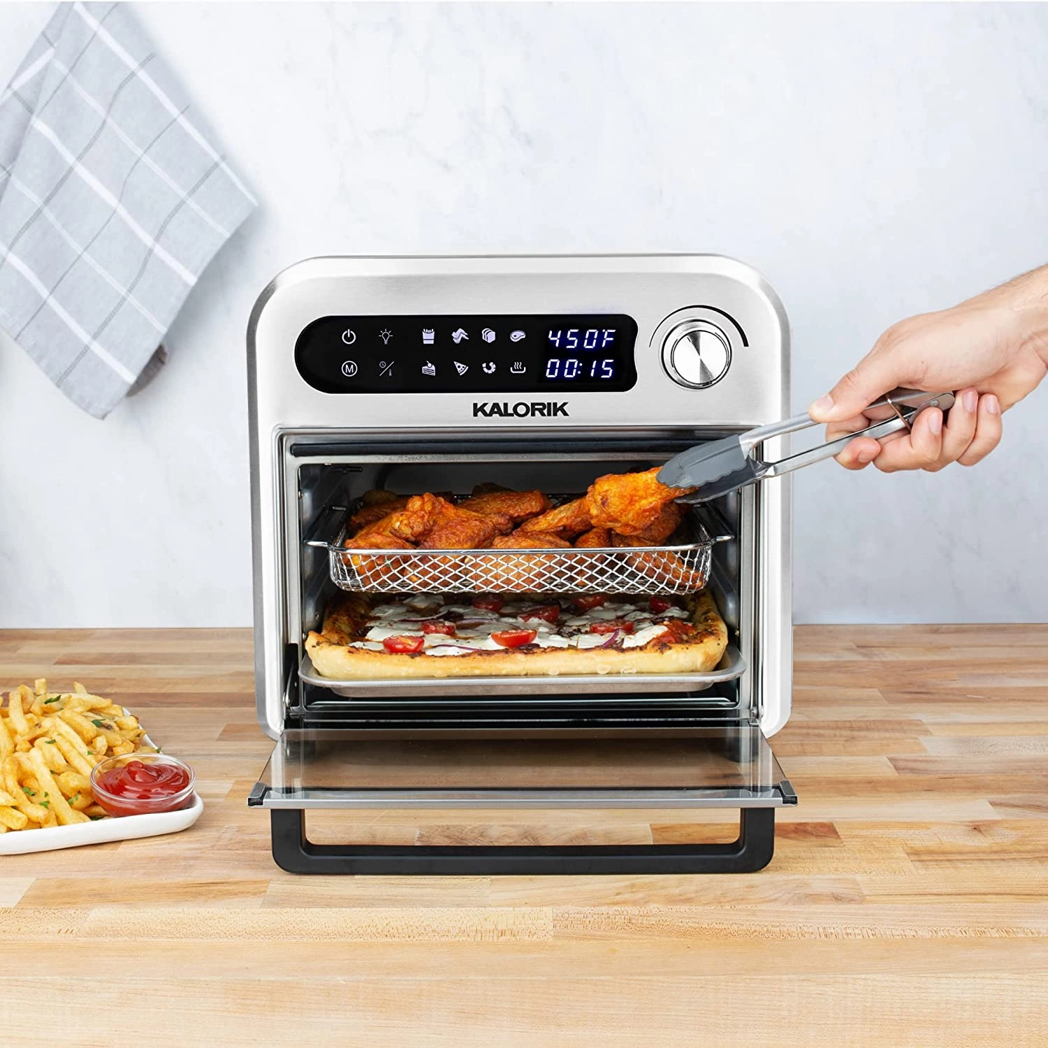 Kalorik Digital Air Fryer Oven 403oz Black and Stainless Steel Refurbished