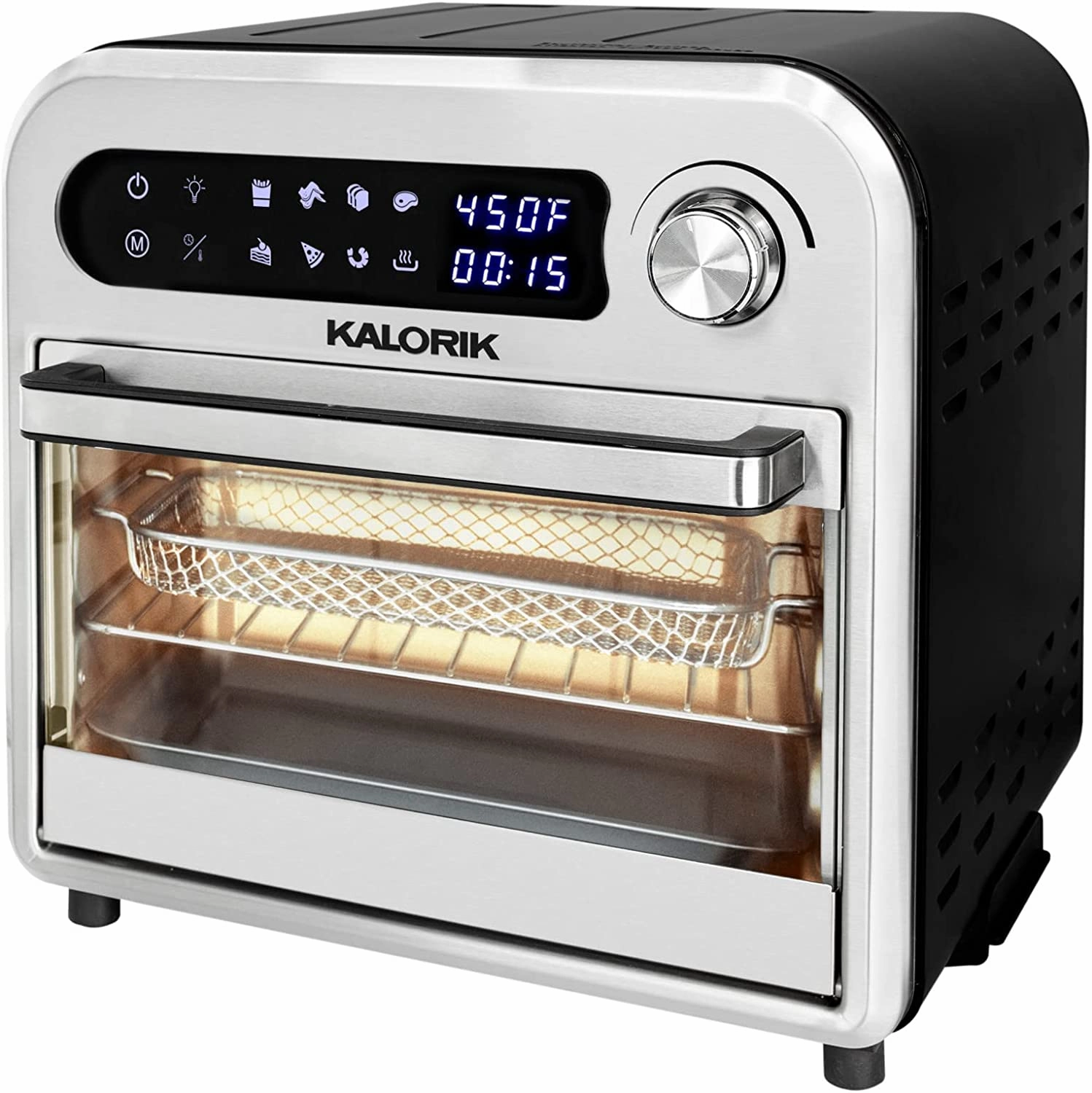 Kalorik Digital Air Fryer Oven 403oz Black and Stainless Steel Refurbished