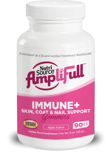 Nutrisource AmpliFull Immunity   Skin, Coat, Nails Dog Gummy Supplement