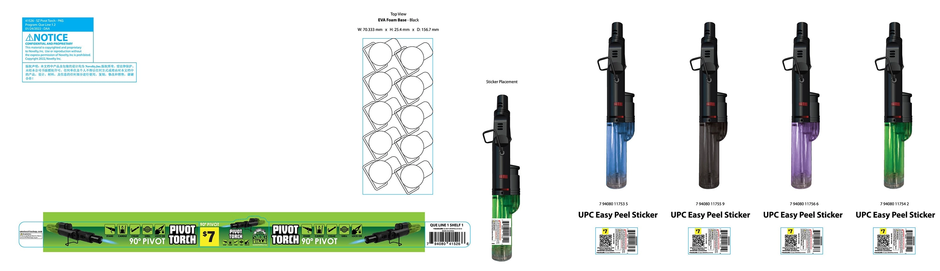 Pivot Head Torch Stick Lighter - 10 Pieces Per Retail Ready Display 41526