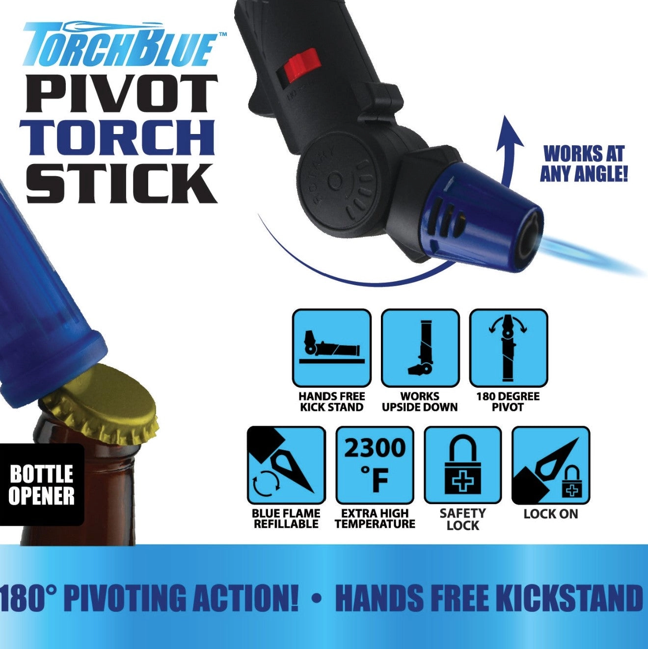 Pivot Head Torch Stick with Hang Strip Merchandising - 6 Pieces Per Retail Ready Display 23280MS