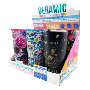 SipTrendz Ceramic 20oz Insulated Cups - 6 Pieces Per Retail Ready Display 25809