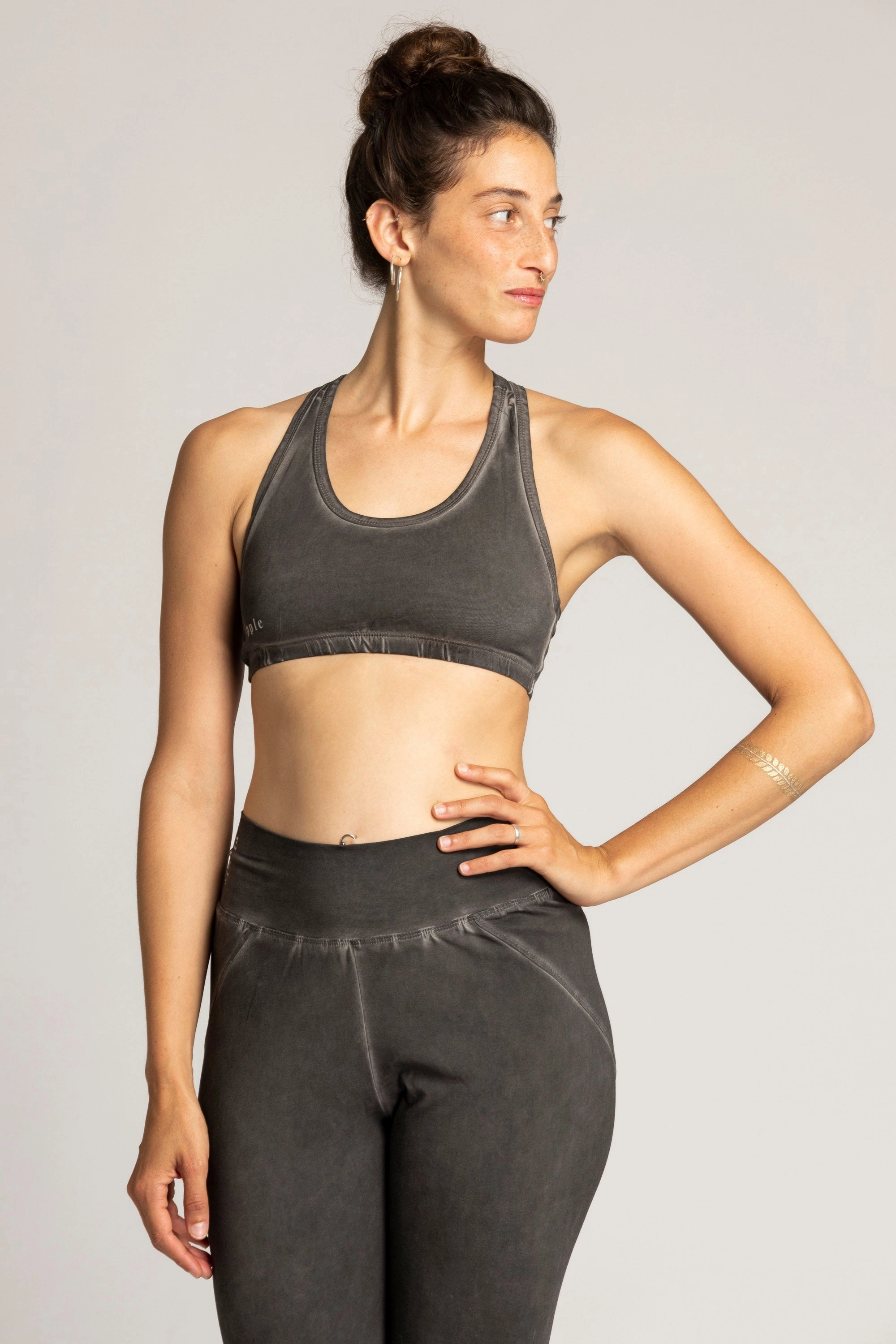 Stonewash Racer-Back Bra