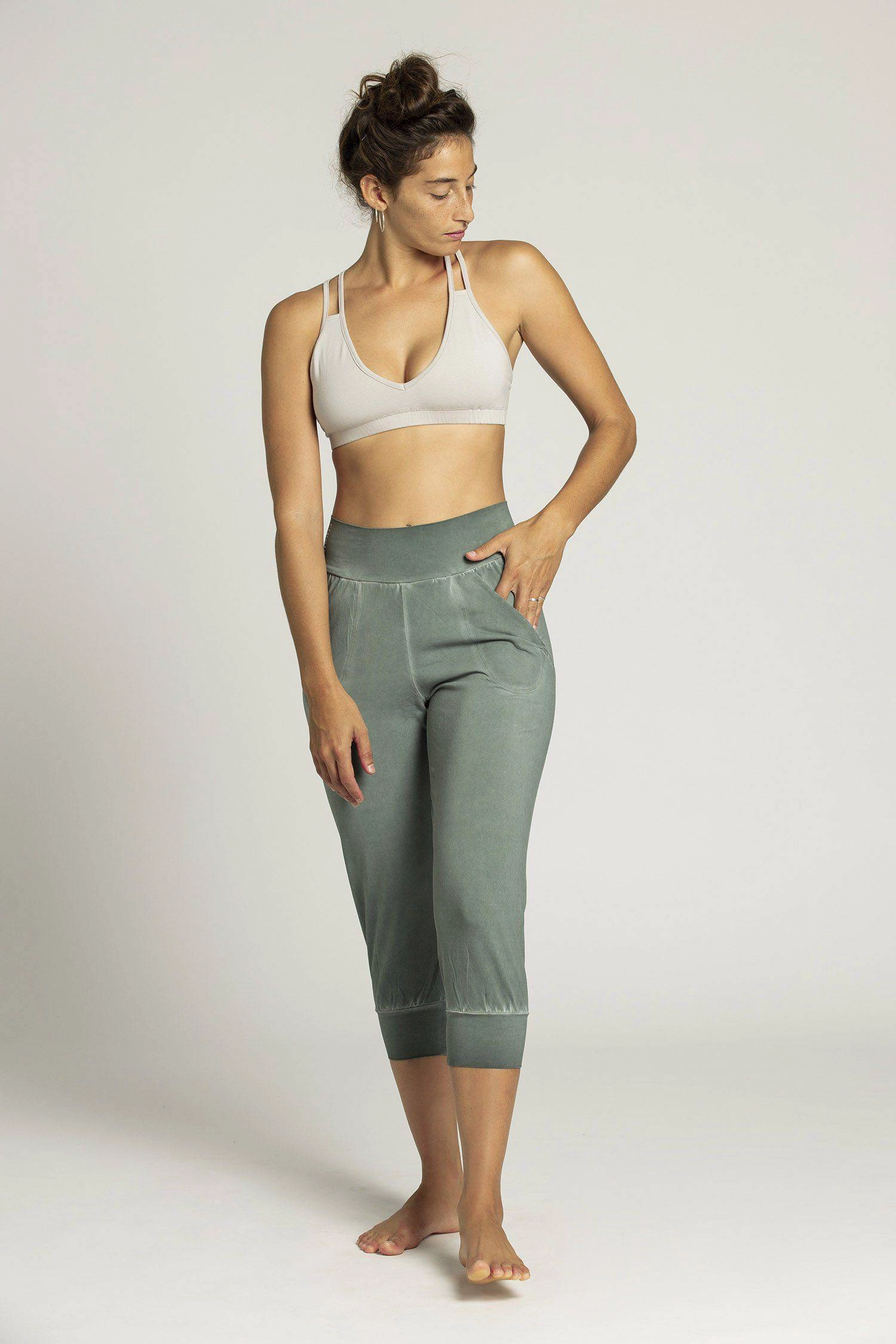 Stonewash Slouchy Capri Pants