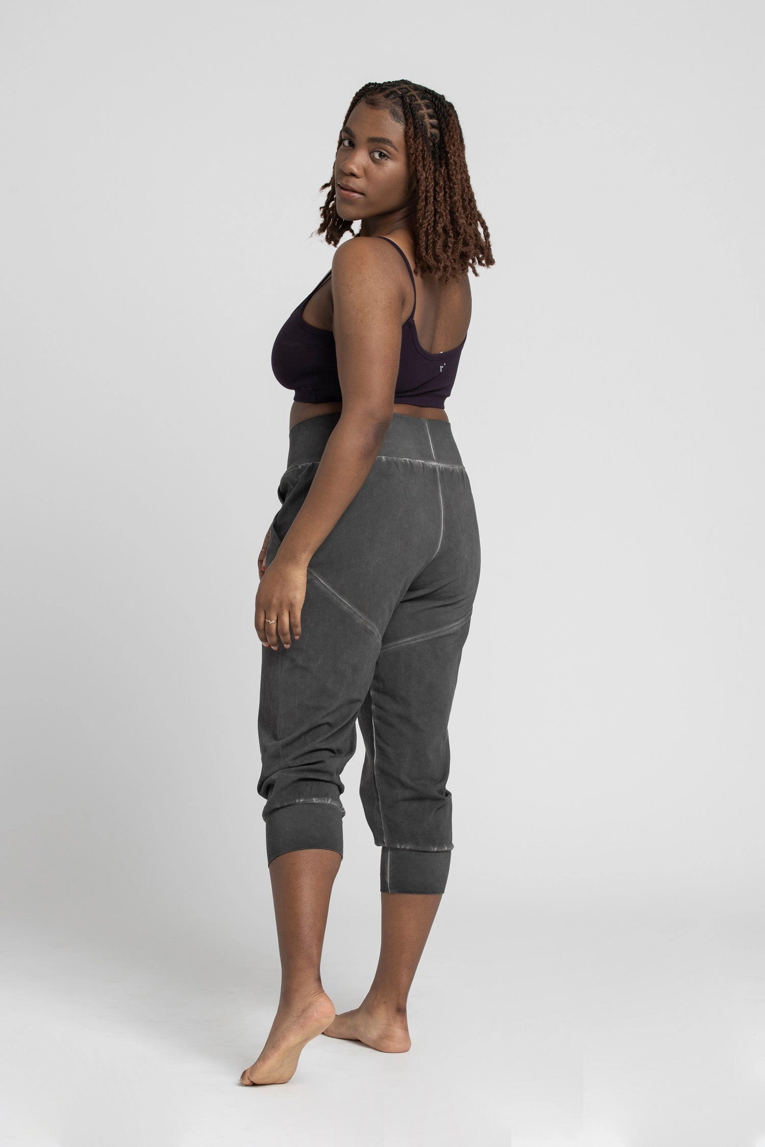 Stonewash Slouchy Capri Pants