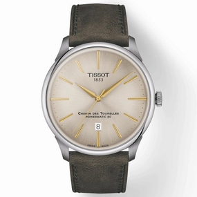 Tissot Chemin Des Tourelles Powermatic 80 42mm Ivory Dial Automatic Gents Watch T1394071626100
