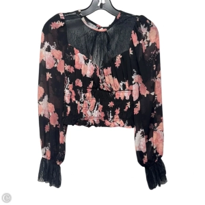 Top Long Sleeve By Free People In Black & Pink, Size: Xs