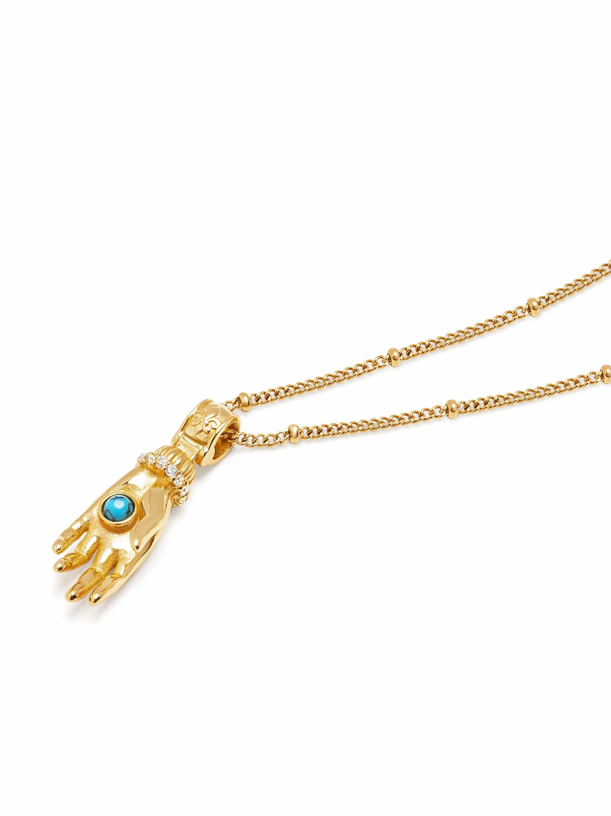 Women’s Hand Pendant with a Small Turquoise Gemstone